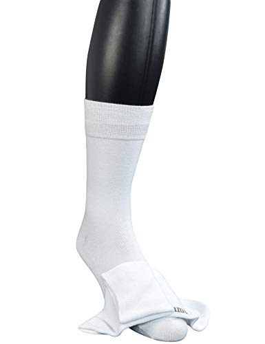 Image of Yomandamor Men's 5 Pairs Bamboo Extra Wide Top Crew Dress Socks