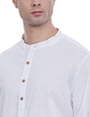 Image of Amazon Brand - Symbol Men's Cotton Solid Long Kurta Pyjama Set (2pcs)