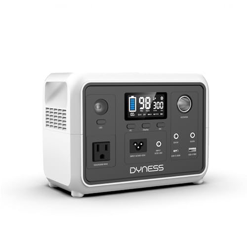 DYNESS Portable Power Station 300W, 256Wh Solar Generator with 110V Pure Sine Wave AC Outlet,...