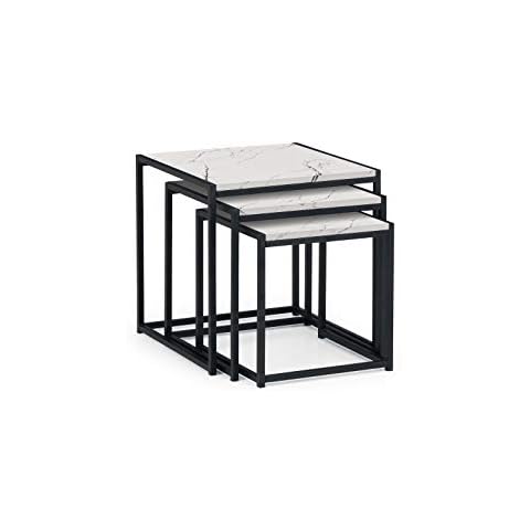 Julian Bowen Tribeca Nest of Tables, White Marble Cover