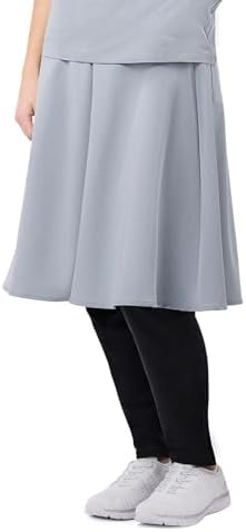 Peelz Jean 2-Pocket Flared Scrub Skirts for Women - Fashion Skirts, Soft Fabric Scrubs, Elastic Waistband, Classic Fit