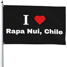 I Love Rapa Nui, Chile Flag 4x6 Ft Durable Polyester Funny Outdoor Home Patio Decorative Banner
