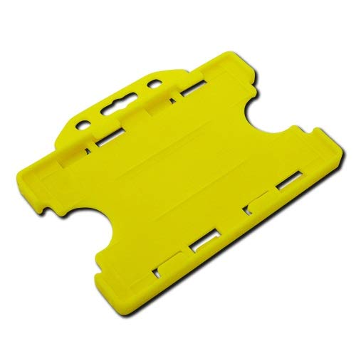 Identity-Plus: Yellow Open Faced Dual Double Sided Landscape ID Card Holder (75)