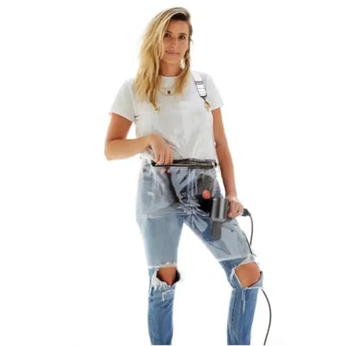 CHAILIQIANGG Tablier de cuisine transparent imperméable en TPU avec poches, pour femme, homme, avec sangle, résistant à l'huile et facile à nettoyer, blanc, 58 x 82 cm / 22.83 32.28 inches