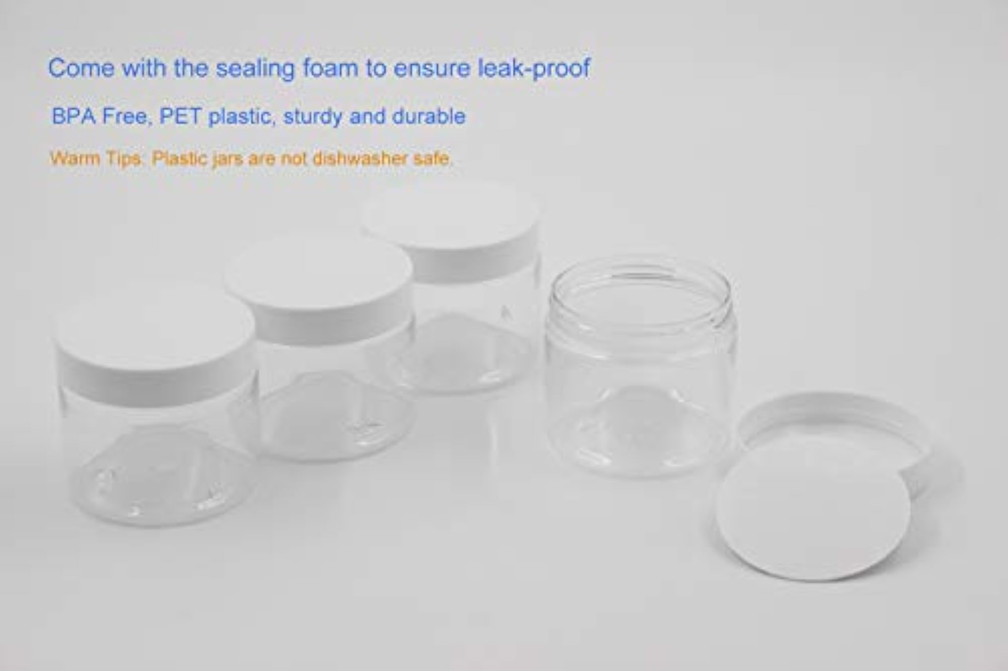 28 Pack 5 oz Plastic Slime Jars with White Lids