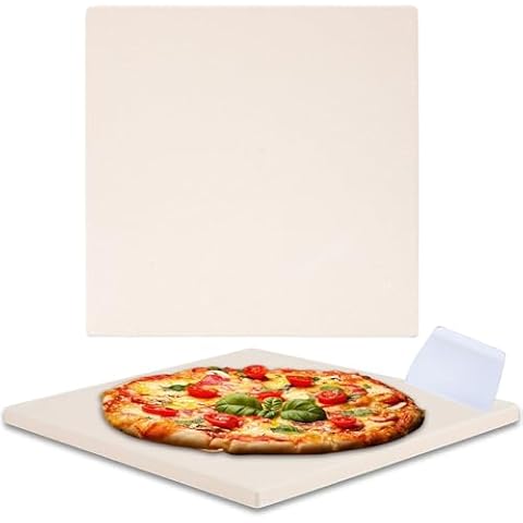 Waykea 10”x10.4”x0.5” Pizza Stone for Toaster Oven | Rectangular Cordierite Grilling Stone Bread Baking Stone for Grill, Oven Cover