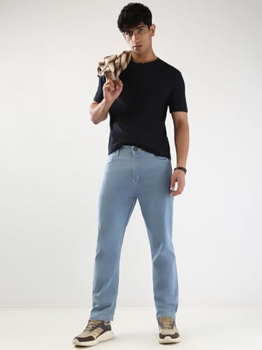 Image of Urbano Fashion Men's Straight Fit Washed Jeans Stretchable
