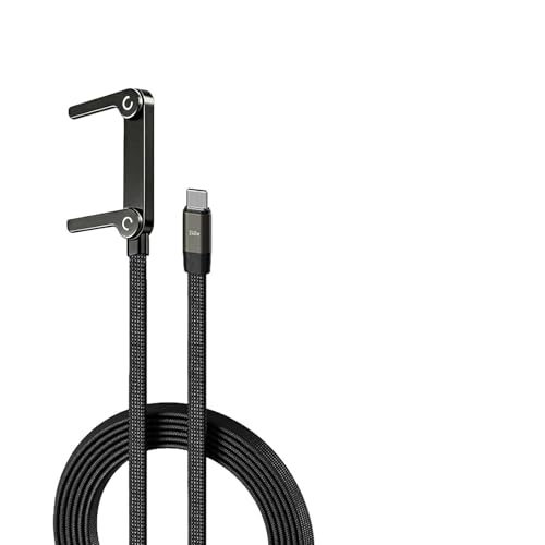 1,5 m Cable de Carga USB-C de 240W con Soporte Invisible 2 en 1, Cargador con Soporte Movil, Carga Rápida para Smartphones, Tablets y Portátiles, con so porte Ajustable en Múltiples Ángulos
