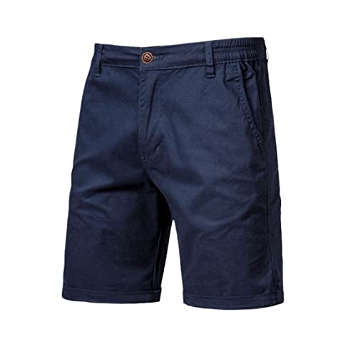 Short d'été 100% coton marine pour homme décontracté et chic taille élastique