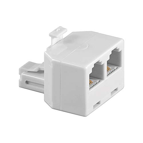 Wentronic Goobay RJ-11 Adapter RJ-11 M 2X RJ-11 FM Blanco - Adaptador para Cable (RJ-11 M, 2X RJ-11 FM, Male Connector/Female Connector, Blanco)