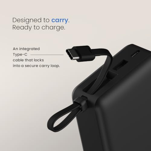 Image of Beetel Power Bank Volte PB35N Nano 20000mAh 35W with Built-in Type C Cable