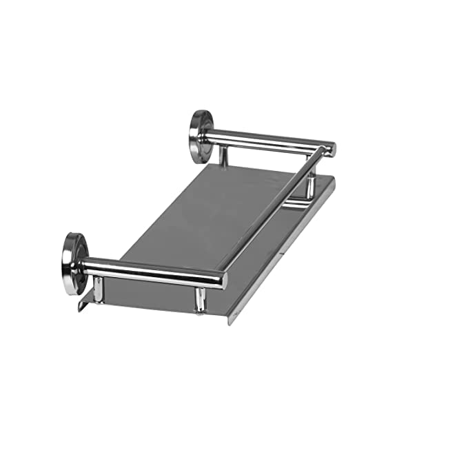 TreeBird™ Advance Self-Adhesive Shelf/Storage Organizer for Bathroom and Kitchen | Corner Walls Heavy Duty Stainless Steel, Chrome Finish | Multipurpose Storage Shelf Accessories.