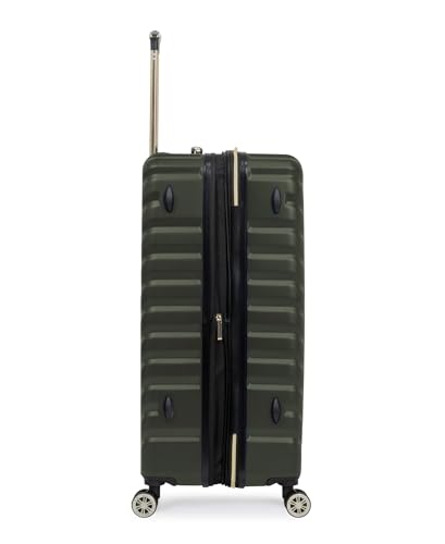 Image of Kenneth Cole REACTION Women's Madison Square Hardside Chevron Expandable Luggage, Olive, 28-Inch Checked, Kenneth Cole Reaction Women's Madison Square Hardside Chevron Expandable Luggage