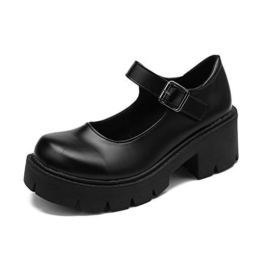 Scarpe Mary Jane Donna Plateau Vintage Uniforme