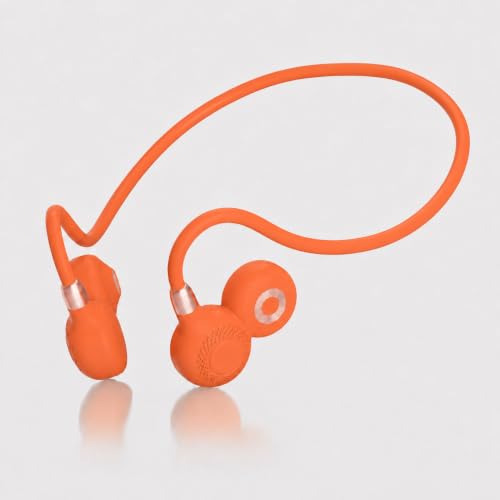 Image of Ortizan Open Ear Headphones, Bluetooth 5.3 Wireless Air Conduction Headphones Sport Earbuds, Premium Sound, IPX6 Waterproof, Clear Call, 19g Lightweight Earphones for Running Cycling Workouts (Orange)