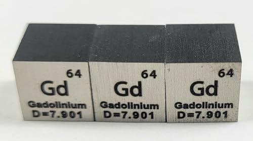 Image of 0.39 inch 10mm Gadolinium Metal Cube Gd up to 99.9% Pure Periodic Table Element Engraved Density Collection Science Education Display Block Cube + Acrylic Case Box - 1PC