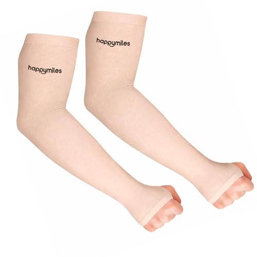 Image of UV Sun Protection Arm Sleeves for Men & Women - UPF 50+ Cooling Hand Cover for Biking, Cricket, Driving & Cycling - Tan Protection Guard