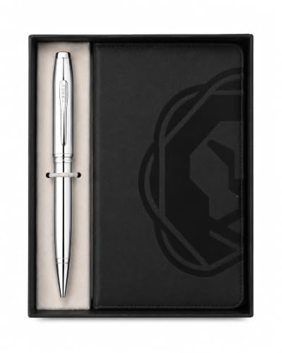 Image of Cross Gift Set | Coventry Chrome Ball Pen with A6 Notebook Black | Premium Pen Gift Sets