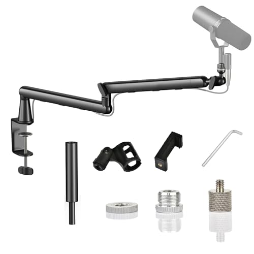 Gaming Mikrofon mit Low Profile Mic Arm, Mikrofonarm mit Kabelkanälen für Podcast Streaming Studio Gesangs, für Blue Yeti,Snowball iCE, HyperX QuadCast,SoloCast,Elgato Wave,Etc