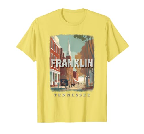 Franklin Tennessee TN Historic Charm SD398 T-Shirt, Men, Lemon Yellow, Small