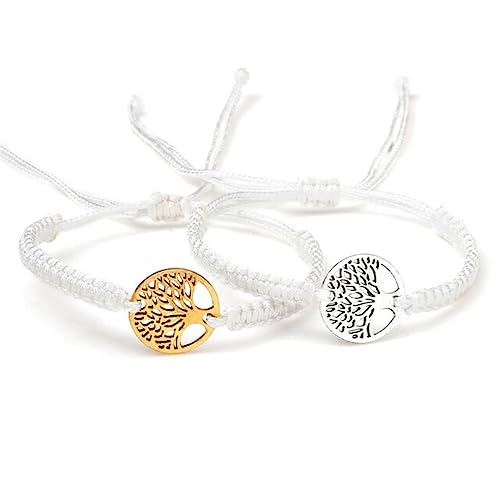 Bracelet tressé arbre de vie rouge porte-bonheur tibétain fait main pour homme et femme
