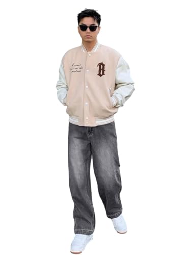 Image of KOTTY Men's Baggy Straight Fit Denim Jeans Washed Wide Leg Urban Fashion Comfortable Trendy Style