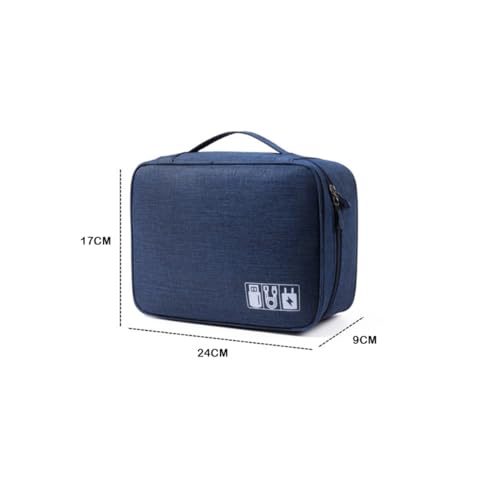 Estojo Organizador Bolsa Para Cabos E Acessórios Eletrônicos (Azul Claro)