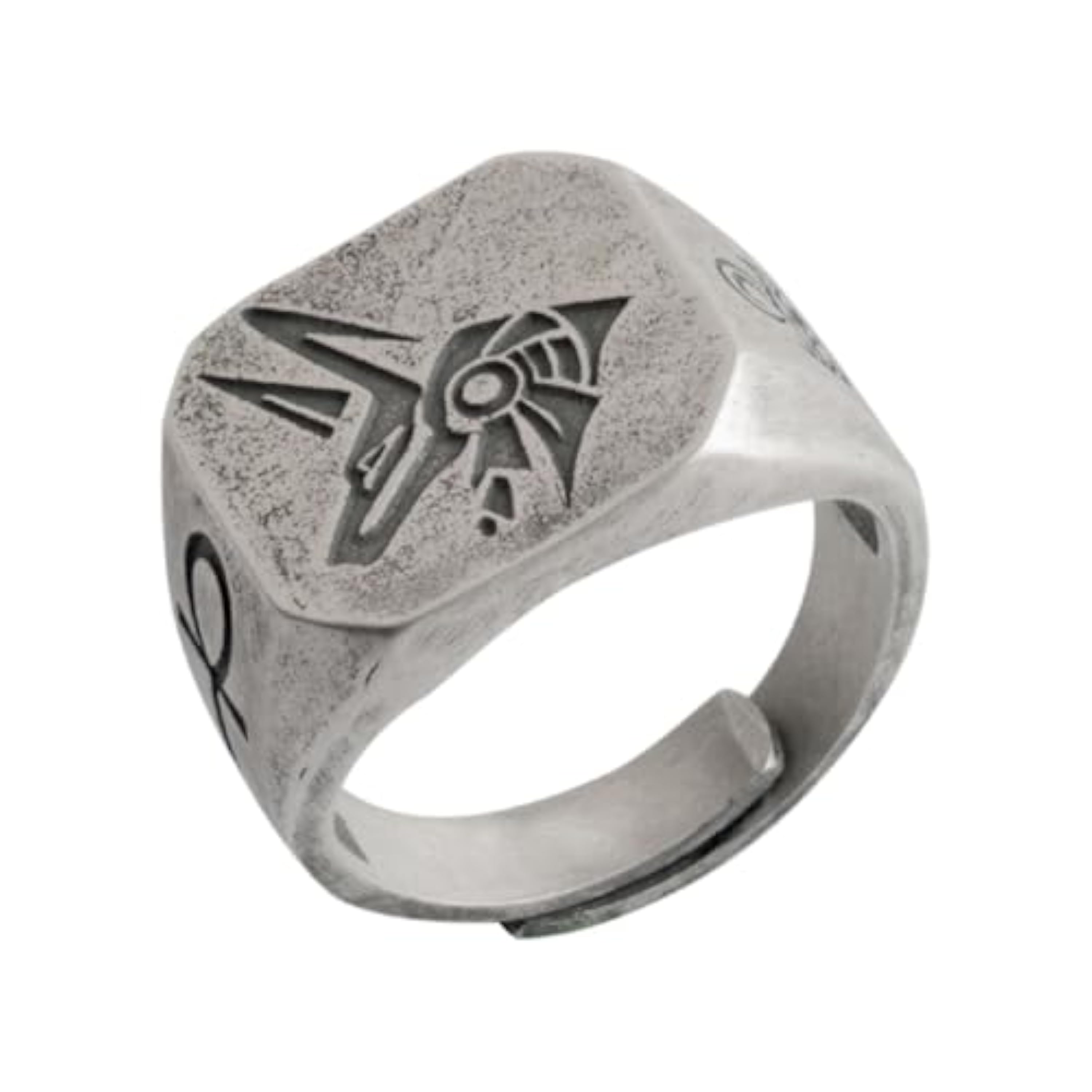 Auriselle Anillo de los Hombres Ajustable Muerte Ojo de Anubis Rey Lobo Cruz Runa Tótem Vintage Vikingo Retro Abierto Anillo Pulgar Gótico Joyería Regalos para Hombres Niños Padre