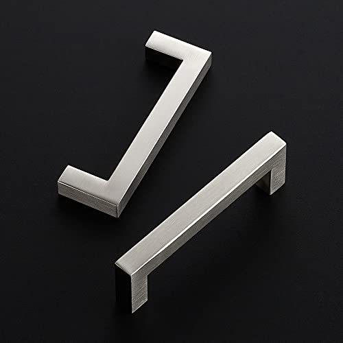 Image of Ravinte 32 Pack 4 Inch Kitchen Square Cabinet Handles Satin Nickel Pulls Brushed Nickel Kitchen Cabinet Hardware Handles for Cupboard Drawer Pulls