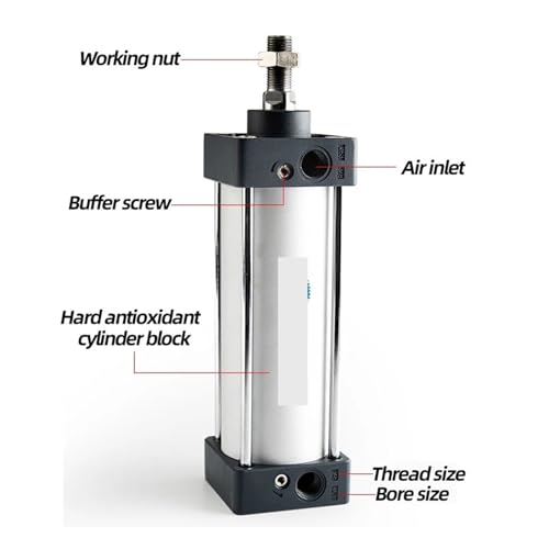 Cylindre SC double action à grand piston de poussée pour force pneumatique