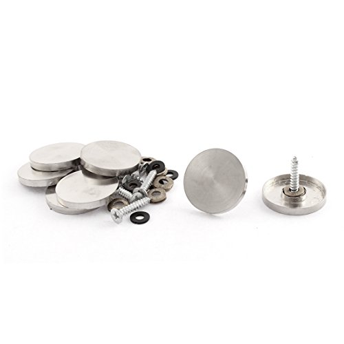 Aexit 8 Pcs quality Parts 26mm Dia Advertising Glass Tea Table Decorative Screw Cap Mirror Nails Model:83as211qo307