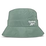 reebok [ree ciclato vector logo bucket hat con interna umidità-assorbente sweatband, vettore bianco cappello a falda larga, verde armonia, taglia unica unisex-adulto