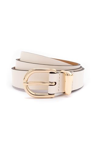 kate spade new york Women's 1 Inch Belt with Molten Metal Keeper, Leather Accessory with Adjustable Sizing