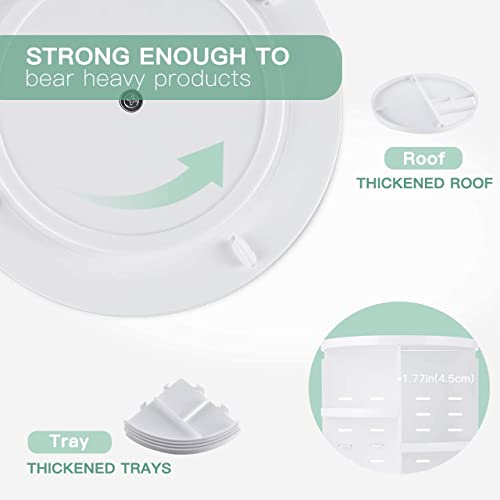 Image of HOUSE OF VIPA 360 Rotating Makeup Organizer, Acrylic DIY Adjustable Bathroom Makeup Carousel Spinning Holder Rack, Large Capacity Cosmetics Storage Box Vanity Countertop (White)