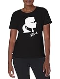 karl lagerfeld paris silhouette tee t-shirt, karl nero, m donna