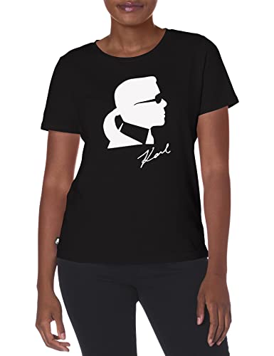 Karl Lagerfeld Paris Women's Short Sleeve Graphic Logo Tee, Karl Black, X-Small