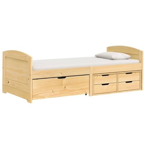 vidaXL Sofá Cama con 5 cajones Madera Maciza Pino iRun 90x200cm, Cama de Invitados, Cama Ocasional, sofá Cama de Madera, Cama, Estructura de...