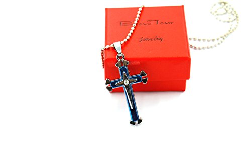 Men Titanium Steel Cross Necklace4