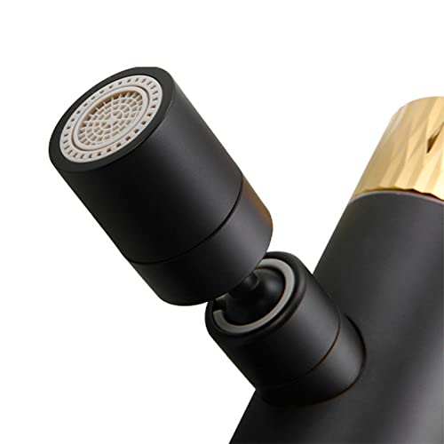 Grifo de baño mezclador contra salpicaduras con caño rotatorio 360° 6