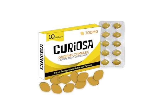 CURIOSA Gold 700mg | Stronger | Longer | Harder | Performance | Extra Strength Enhancing Pills, Stamina Endurance Booster Supplement Pills for Men | 10 Ginseng Tablets