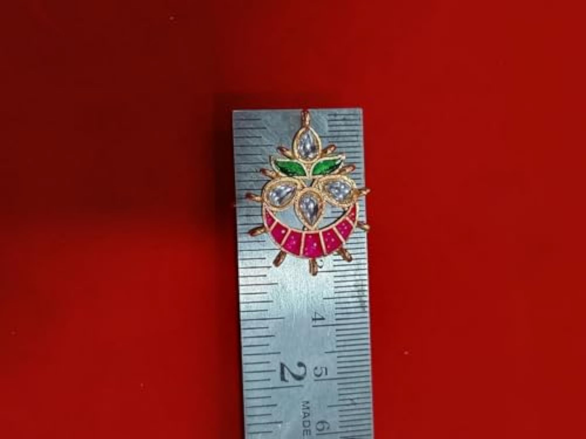 4 Stone Meenkari Chandrakor Pendant Pack of 6