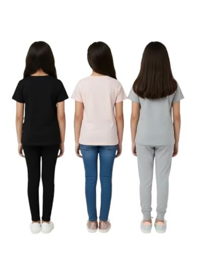 Image of Girls Graphic T-Shirts, 3-Pack, Unicorn Cat Cloud Designs, Short Sleeve, Cotton Blend