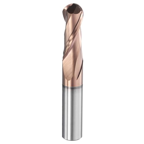 Image of HARFINGTON Ball Nose End Mill 2 Flute 3 /8 inch Diameter 3 /8 inch Shank Tungsten Carbide TiAlN Coated Spiral CNC Router Bits 1 inch Cutting Length Single End Ball for Carving Engraving Grinding