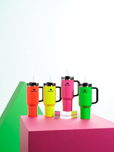 Image of STANLEY Quencher H2.0 Tumbler with Straw 40 oz | Flowstate 3-Position Lid | Cup Holder Compatible for Travel | Insulated Stainless Steel Cup | BPA-Free | Neon Yellow