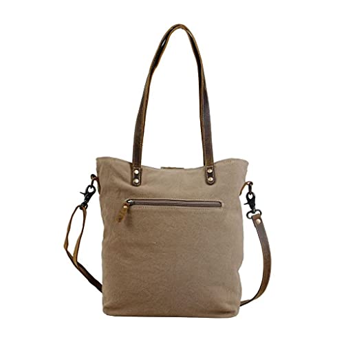 Myra Bag Aesthetic Shoulder Bag Upcycled Cotton & Leather S-28093