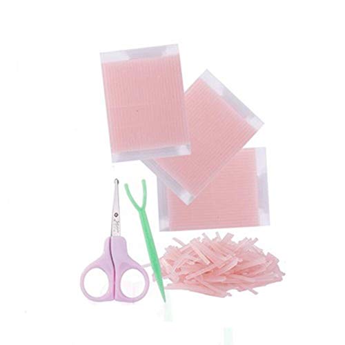 208Pcs Double Eyelid Tape Invisible Natural Double Sided Eyelid Sticker Instant Eye Lift for Heavy Saggy Hooded Dropy Mono-eyelids Small Eyes with Box Scissors and Fork - Image 2