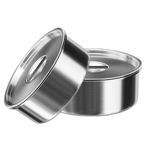 LABRIMP 2 Piezas Bol de Acero Inoxidable para Cocer al Vapor con Tapa Hermética Cuenco Redondo para Huevo y Sopa Compatible con Microondas Inducción para Cocina Picnic y Preparación de