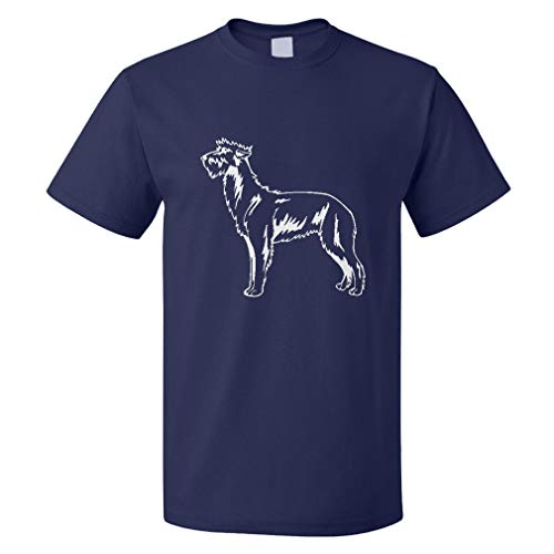Custom Funny Graphic T Shirts for Men Scottish Deerhound Black Cotton Top Navy Design Only 2X Large