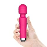 Personal Mini Massager - 10 Patterns Wireless Vibration Magic - Men & Women - Perfect for Tension Relief, Muscle, Back, Soreness, Recovery-Rose red