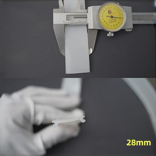 Image of 16.4Ft /5M Silicone LED Cover, Alumium Profile Silicone Channel Diffuser Flexible PC Lampshade Line for Strip Lights, Ceiling Lamp, Under Cabinet Cover Replaceable Installation (28mm)
